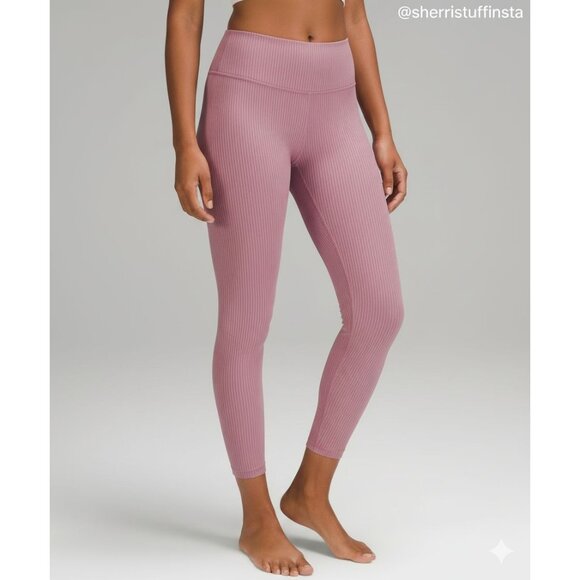 lululemon athletica Pants - Like New Lululemon Align Ribbed Nulu High-Rise Yoga 25" Leggings Velvet Dust 4